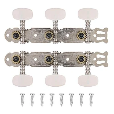 Image of Tomotato 2 Pcs Classical Guitar Tuning Peg Tuner Machine Heads Key Pegs 3+3 Tuners for ABS Head Plastic String