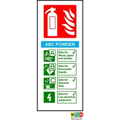Image of Fire I.D ABC Powder Sign 1.2mm Rigid Plastic 200mm x 80mm