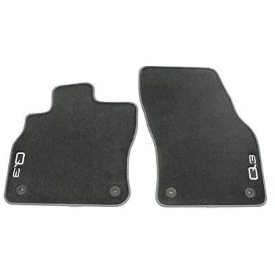 Image of Audi 83B061275MNO Premium Textile Floor Mats Front Velour Fabric Black