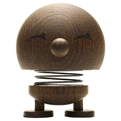 Image of Hoptimist Bimble, Wooden Decoration, Bobble Figure Made of Wood, Decorative Scandinavian, Living Room, Desk Office Gadgets, Great Small Gifts, 7.4 x 8.5 9.5 cm, Medium, Smoked