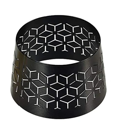 Image of Spaas 18 Black Caps for Candle, Geometric Pattern