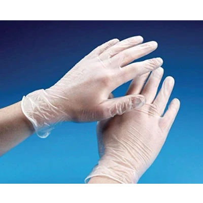 Image of 100 Pack Strong Quality LARGE SIZE Gloves CLEAR Vinyl Powder Free Latex Food Safe Medical Examination Ambidextrous Ideal for Everyday Use AQL 1.5 EN455 CLASS 1