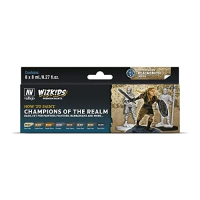 Image of Vallejo AV Wizkids Set Champions of the Realm Model paint set, VAL80250