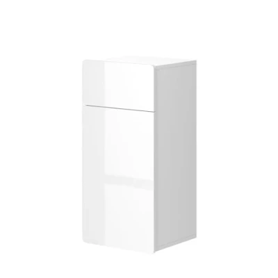 Image of Vicco Midi cabinet Izan, White High Gloss, 36.6 x 76.6 cm with drawer and door