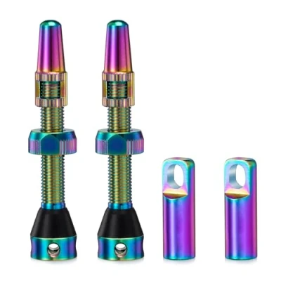 Image of HZJD 2PCS Bike Tubeless Presta Air Valve Stem, Neon, Alloy Stem(44 mm)