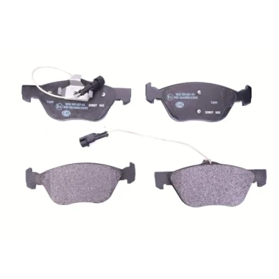 Image of 6001073148, 7087050, 71752295, 71752995, 77362193 Brake pad set HELLA 8DB 355 007 931 with integrated wear warning contact ALFA ROMEO: GT, 147