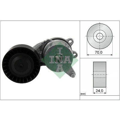 Image of 1662040020 Tensioner Lever, v ribbed belt INA 534 0553 10 70mm 24mm TOYOTA: Yaris III Hatchback, II Hatchback