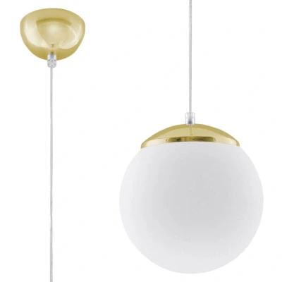 Image of Ugo Globe Pendant Light White, Gold E27
