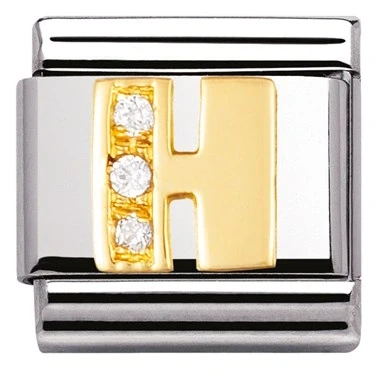 Image of Nomination Cubic Zirconia H Charm
