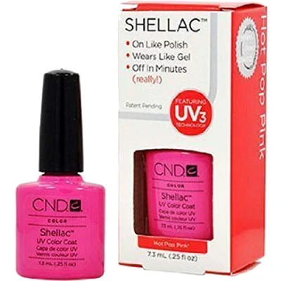 Image of CND Shellac Hot Pop Pink, 7.3 ml/0.25 fl oz.