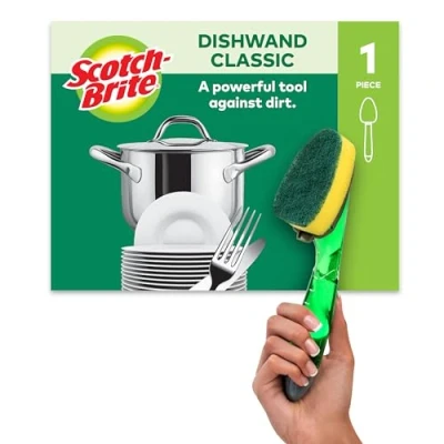 Image of Scotch Brite Heavy Duty Liquid Dispensing Dishwand, 1 Piece/Pack, Foam, Green Classic