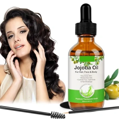 Image of Find Back Jojoba Oil for Hair Growth, Organic Face &amp; Skin Care, Improve Loss and Nourishes Scalp Men Women, Growth Promotes Eyebrow Eyelash 60ml, 1