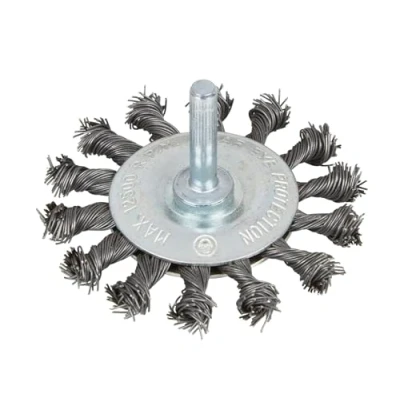 Image of Blue Spot Tools 75mm (3&quot;) Flat Twist Knot Wire Wheel Diameter: / Arbor: 6mm (1/4&quot;)
