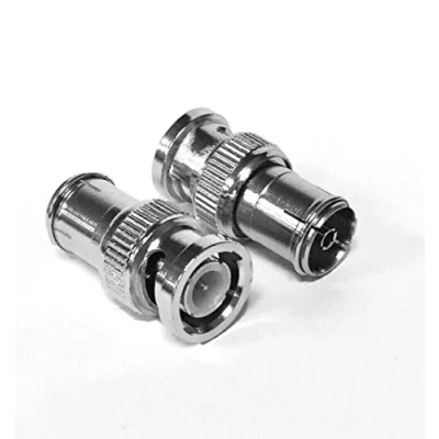 Image of electrosmart Pack of 5 BNC Male Plug to TV Aerial Female Coax/Coaxial Socket Adaptor Convertor Connector