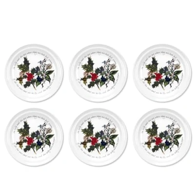 Image of Portmeirion The Holly &amp; Ivy Set of 6 20cm Plates