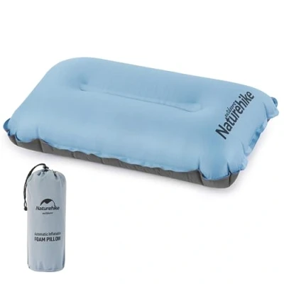 Image of Naturehike Portable Automatic Inflatable Camping Pillow with Storage Bag Inflate Quickly for Neck and Waist Support Ergonomic Travel Suitable Camping/Traveling/Hiking/Backpacking