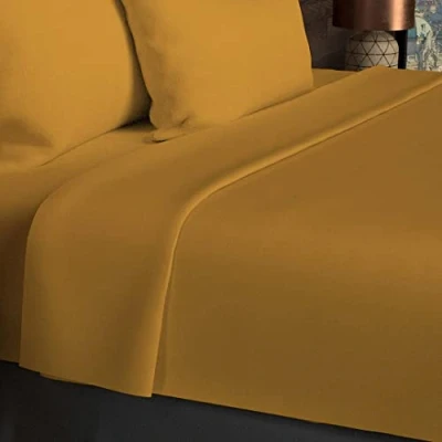 Image of Soleil d&#039;ocre, Flat Sheet, Cotton, 57 Threads, Mustard, 180 x 290 cm