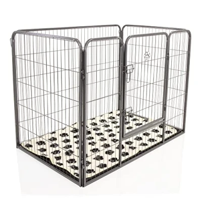 Image of Heavy Duty Puppy Playpen Inc Vet Bed by Cozy Pet 90cm High, Size X Large Rabbit Run Dog Cage or Crate Whelping Box with ABS Floor HDDP04 + VB48C (We do not ship to Channel Islands)
