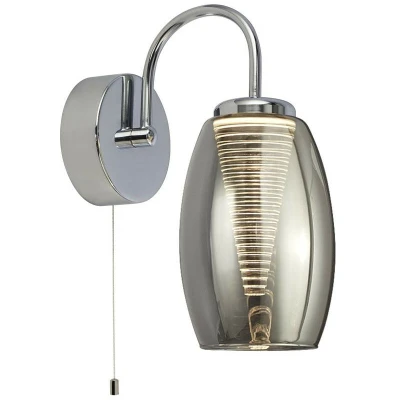 Image of Cyclone 1 Light Wall Light, Smoked Glass 3000K