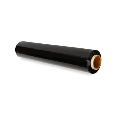 Image of 400mm x 150m Premium Black Pallet Shrink Stretch Wrap: Ideal for Moving Home, Furniture, Luggage, and Parcel Packaging Cling Film