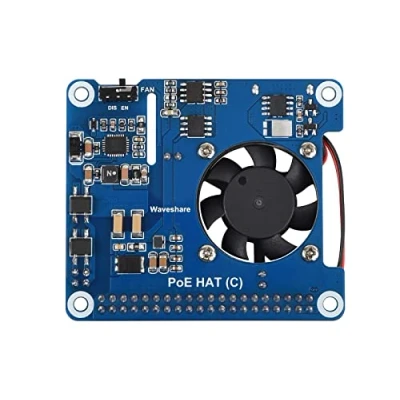 Image of Waveshare PoE HAT (C) For Raspberry Pi 3B+/4B, 802.3af/at Power Sourcing Equipment Required
