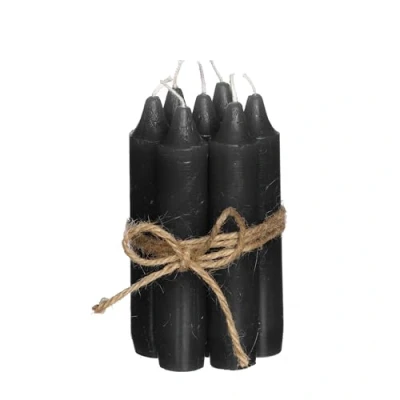 Image of comforder Candle Set (7 Pieces), 11 cm Taper Candles Black, Table Plain, 4+ Hours Burning Time