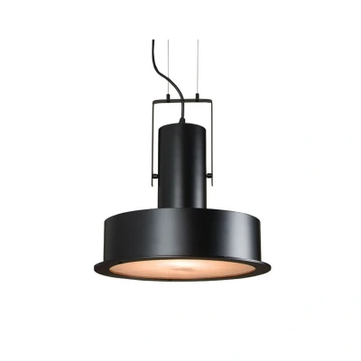 Image of Asha Dome Ceiling Pendant 1 Light Metal Diffuser Black