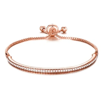 Image of Philip Jones Rose Gold Plated Friendship Bracelet Created with Zircondia® Crystals