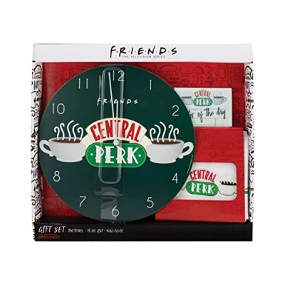 Image of Paladone Central Perk Gift Set with Cloth Towel, Wall Clock, and Notepad, Multicolored, One Size