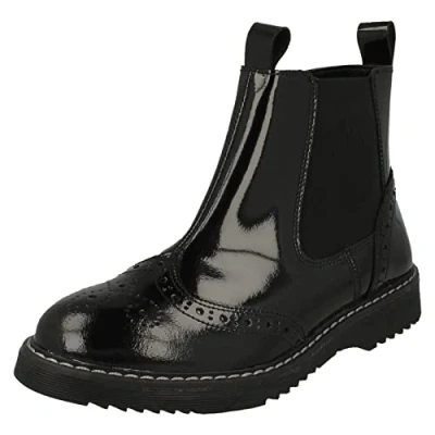 Image of Startrite Revolution Patent Leather Childrens Chelsea Boots 5 Black