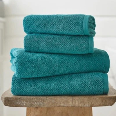 Image of Deyongs Romeo Quik Dry Zero Twist Fast Absorbent Soft Cotton Towel (Turquoise, Bath Towel)