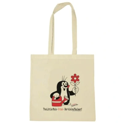 Image of Logoshirt® The little Mole I Gardener Printed Tote Bag Shopping 100% Cotton Resuable With Long Handles natural Licensed Design