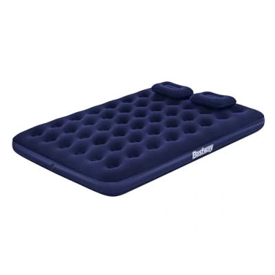 Image of Bestway Air Mattress, Queen Size with Manual Hand Pumps and Pillows Inflatable Mattress for Indoor Outdoor Use Two man