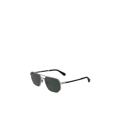 Image of Calvin Klein Unisex CKJ25202S 016 Sunglasses Metal Ruthenium Squared Normal