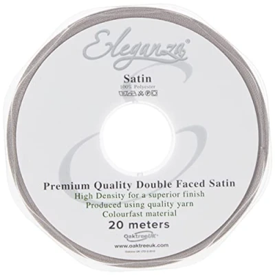 Image of ELEGANZA Double Faced Satin 6mm x 20m Silver No.24, 6 mm