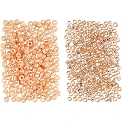 Image of Rocaille Seed Beads, size 15/0 , hole 0,5 0,8 mm, peach, light 2x7g