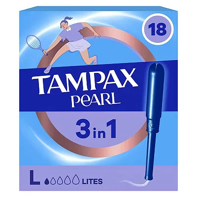 Image of Tampax Pearl Lites Tampons 18 Count,