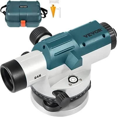 Image of VEVOR Automatic Optical Level, 24X, 40 mm Aperture Auto Level Kit with Magnetic Dampened Compensator and Transport Lock, Height Distance Angle Measuring Tool w/Hard Plastic Case, IP54 Waterproof