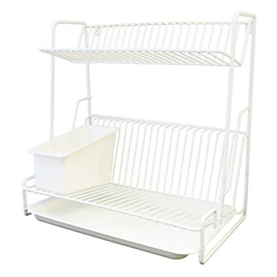 Image of Delfinware Wireware White 2 Tier Plate Rack