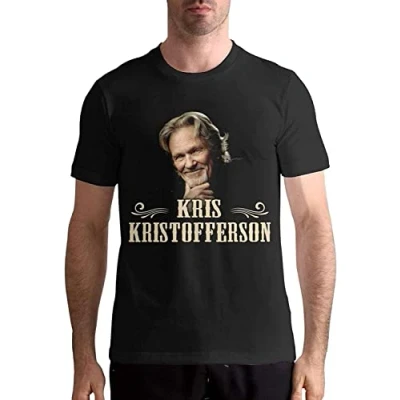Image of Kris Kristofferson Shirt Mens Classic Crew Neck T Cotton Short Sleeves Top (X Large)