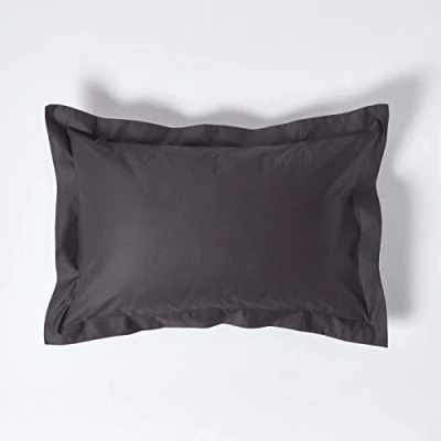Image of HOMESCAPES 1000 Thread Count Egyptian Cotton Grey Oxford Size Pillowcase