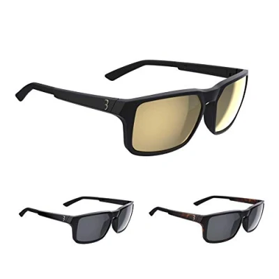 Image of BBB Cycling Glasses with Reflective Lenses Unbreakable Lightweight Frame Secure Fit Multi Sport Sunglasses UV Protection for Casual Bike Riding Mens Womens Gold Matt Black Spectre BSG 66