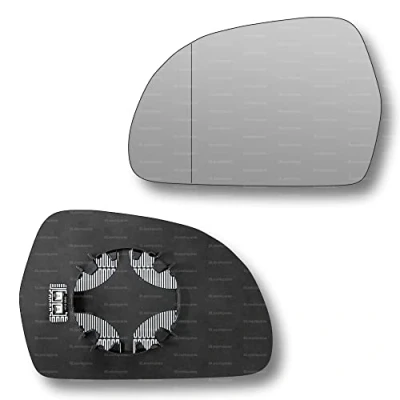 Image of Less4spares Replacement Wing Mirror Glass Left Compatible with Audi A6 2008 2011 CLIP ON Passnager Near Side N/S Heated Blind Spot