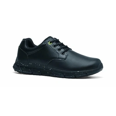Image of Shoes for Crews Saloon II ECO Women Stylish Casual lace up Shoe, Secure fit, Slip Resistant, Water Repellent Leather, OB E SR Low Shoe Black