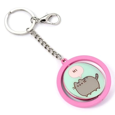 Image of Pusheen the Cat Pink &amp; Blue Hi, Bye Spinning Keyring