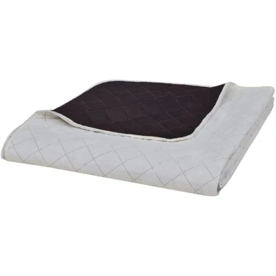 Image of vidaXL Double sided Quilted Bedspread Beige/Brown 230 x 260 cm