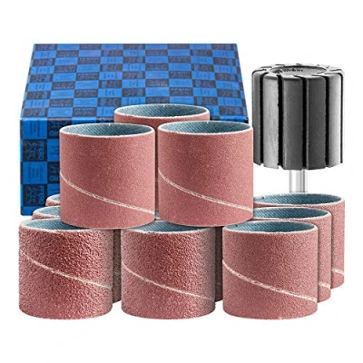 Image of PFERD Sanding Sleeve Set 13 Pieces Corundum Diameter 30 x mm A40, 60, 80, 150 Including Holder with Shaft 6 42298004 for Universal Applications