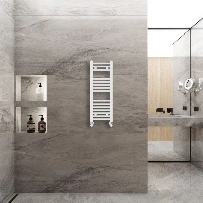 Image of Warmehaus Straight Heated Towel Rail Radiator Ladder White 800x300mm Central Heating Radiators for Bathroom Kitchen