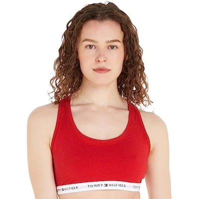 Image of Tommy Hilfiger Women Bralette Stretch, Red (Primary Red), XXL