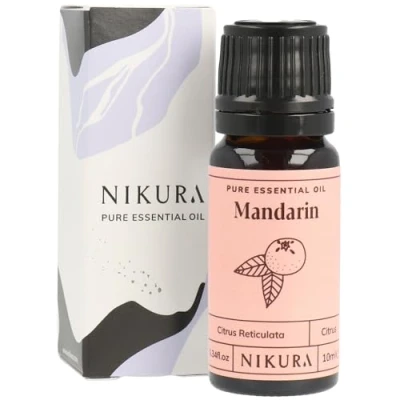 Image of Nikura Mandarin Essential Oil 10ml 100% Pure Natural Oils Perfect for Aromatherapy, Diffusers, Humidifier, Bath Great Self Care, Lifting Mood, Improving Sleep Vegan &amp; UK Made
